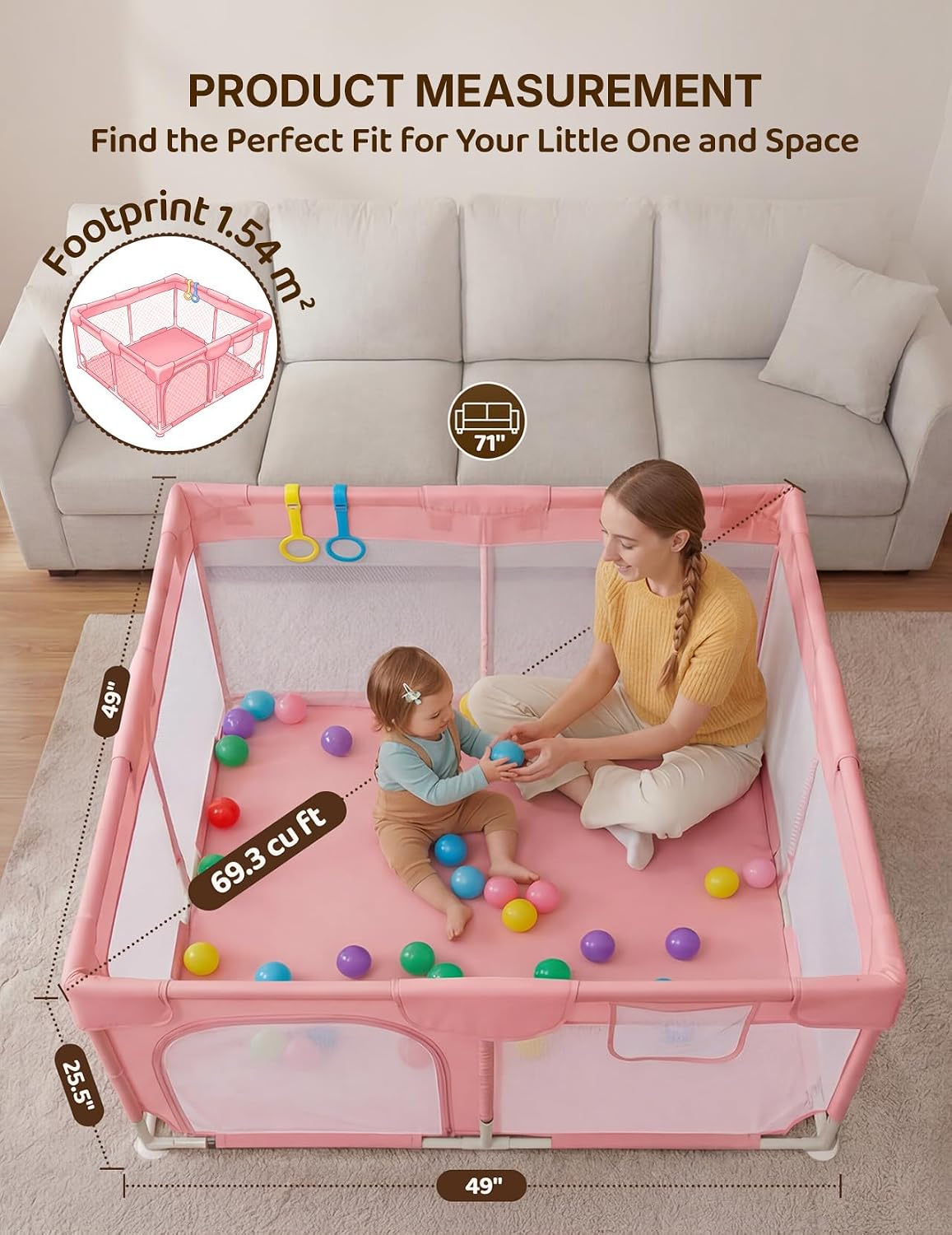 Detalle 1 de Dripex Baby Playpen 47" x 47