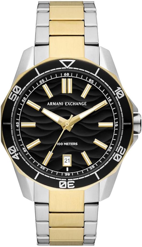 Detalle 2 de Armani Exchange Montre pour homme — boîtier 44 mm, bracelet acier et cadran bleu