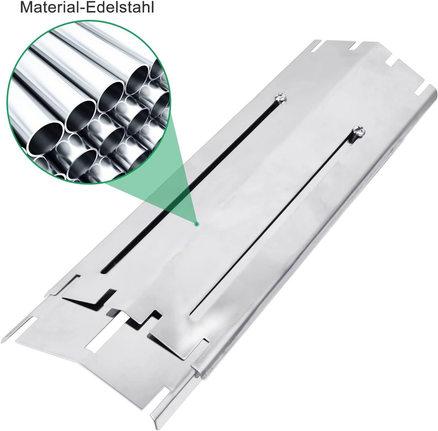 Detalle de WELL GRILL Universal Flavorizer Bars 4-Pack – Stainless Steel Heat Shield Plates (30–53 cm) for Most Gas Grills