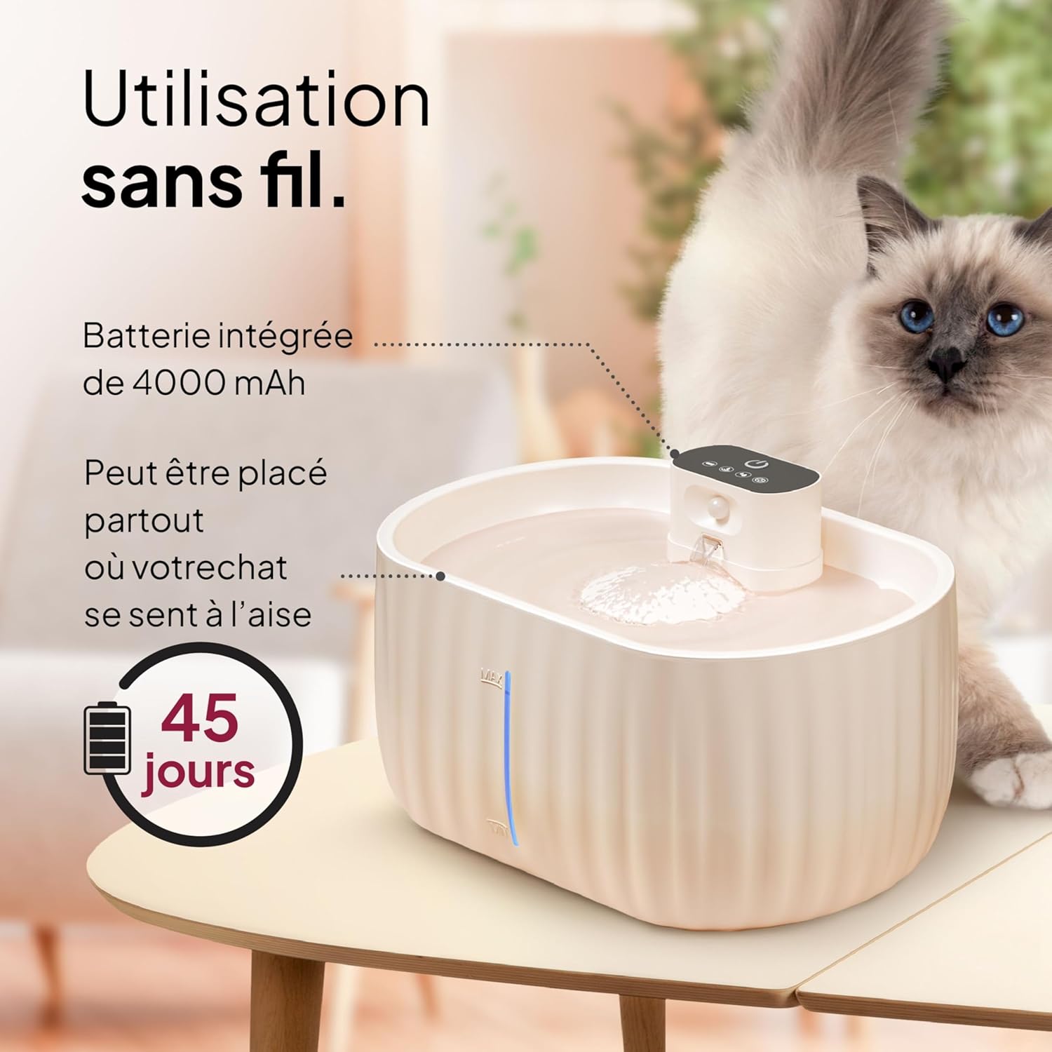 Thumbnail 4 de Pretty Paw Aqua Sense 3L fontaine pour chats 💧