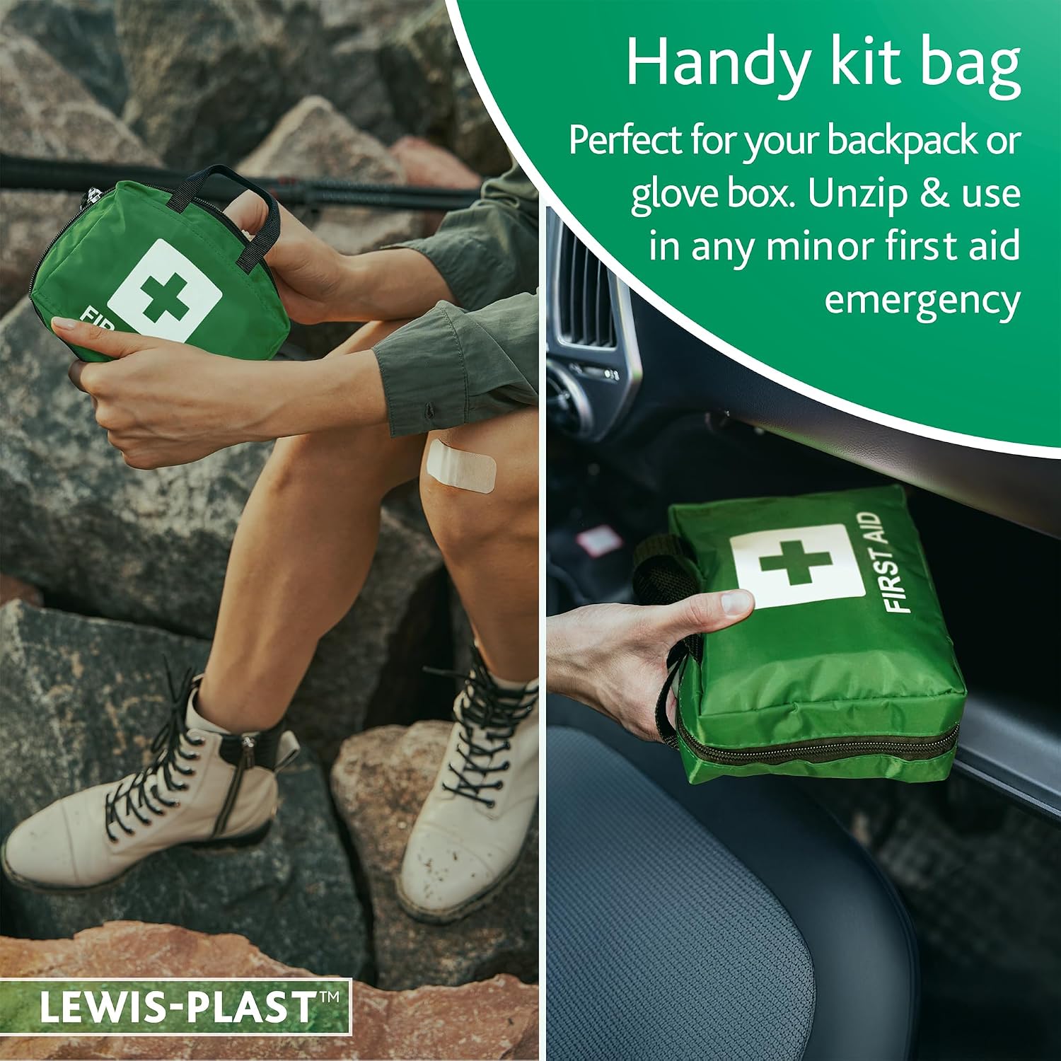 Thumbnail 5 de Reliance Medical Lewis-Plast Premium Erste-Hilfe-Set mit 90 Teilen – für Zuhause, Büro, Auto & Reisen (grün)