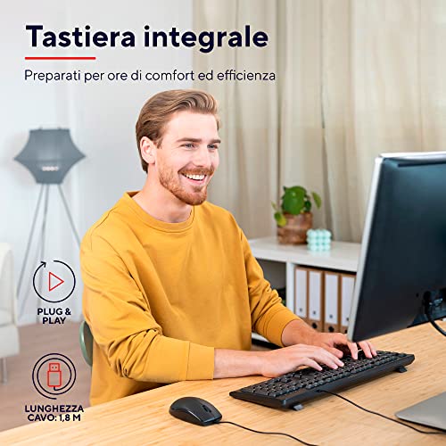 Detalle de Trust Taro Tastiera USB Cablata con Layout Italiano QWERTY – Nero