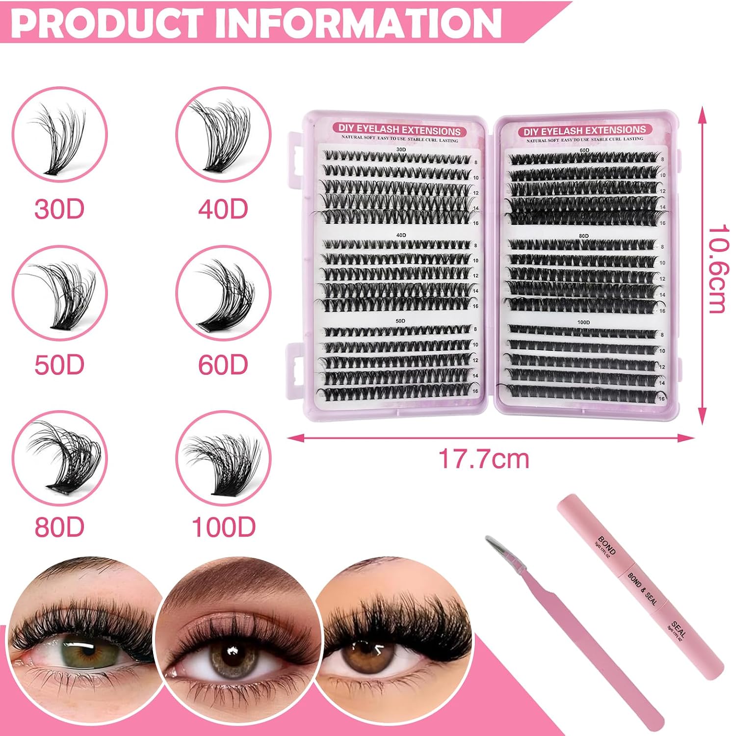 Detalle 2 de VEGCOO Naturels Cluster Lashes 570 uds 8-16 mm