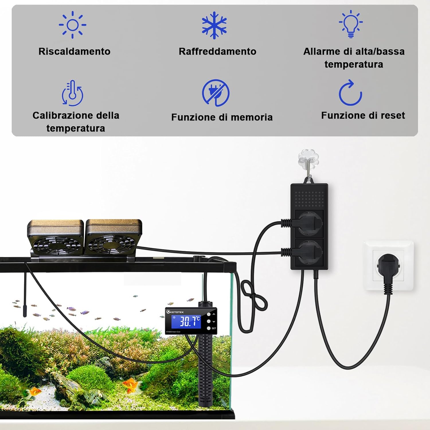 Thumbnail 1 de KETOTEK Termostato presa digitale con sonda 2 m 🔌