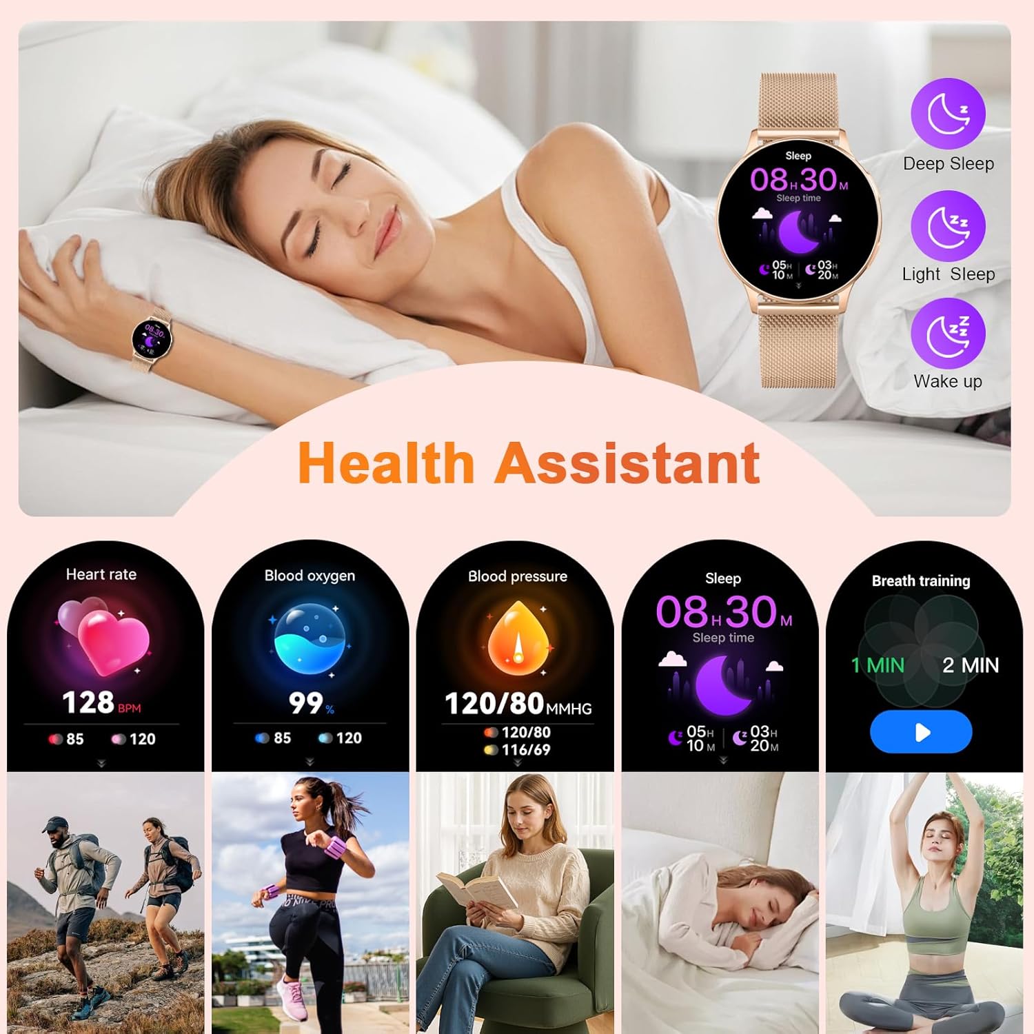 Thumbnail 3 de Jugeman women’s smart watch with AMOLED display, call functions and fitness tracking