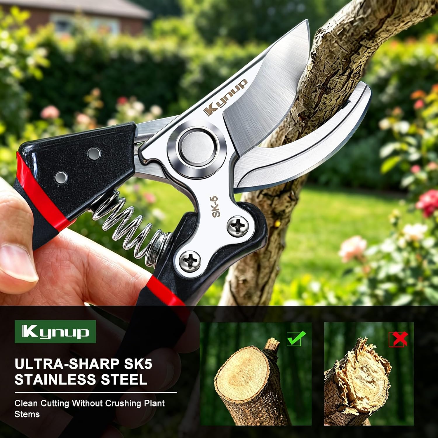 Detalle 2 de Kynup SK-5 Garden Secateurs with ergonomic handle ✂