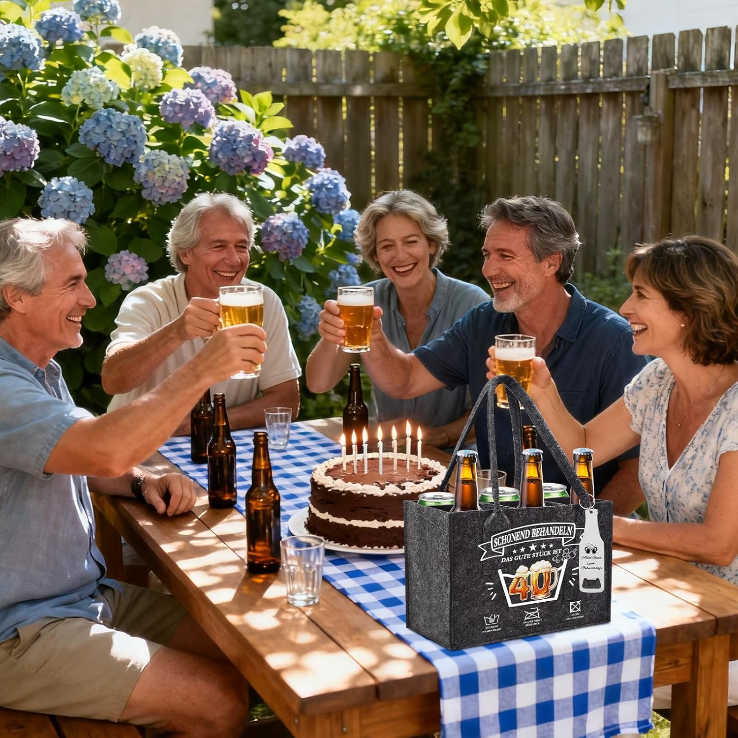 Thumbnail 3 de Wryzorix Männerhandtasche Bier Geschenkset zum 40. Geburtstag – mit Socken, Flaschenöffner, Schlüsselanhänger & Karte