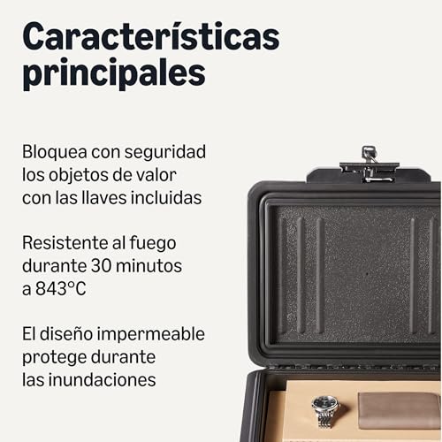 Detalle 2 de Amazon Basics Caja Fuerte Ignífuga 6,2 L 🔐