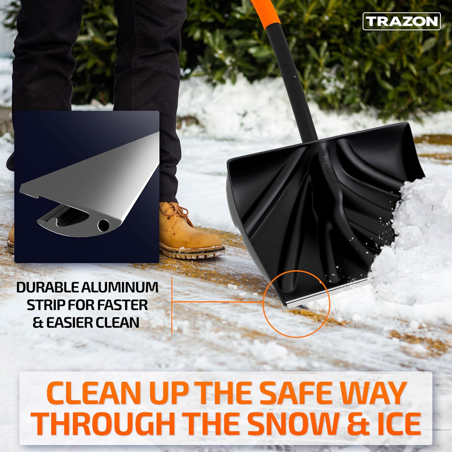 Detalle 2 de 18-Inch Ergonomic Snow Shovel with 60" Handle