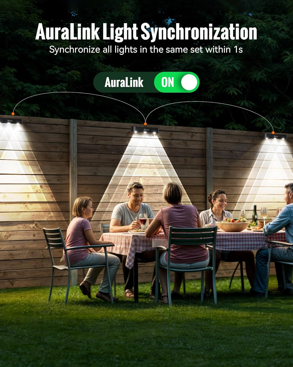 Thumbnail 2 de FabStyl Solar Fence Lights Outdoor Garden – 4 Pack RGB Wall Lights with 10 Colour Modes