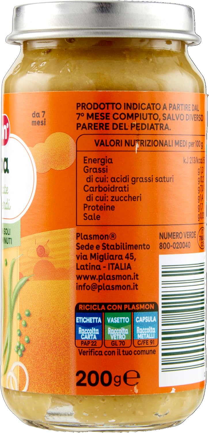 Detalle de Plasmon La Pappa - Crema di Patate con Legumi Verdi 6x200g