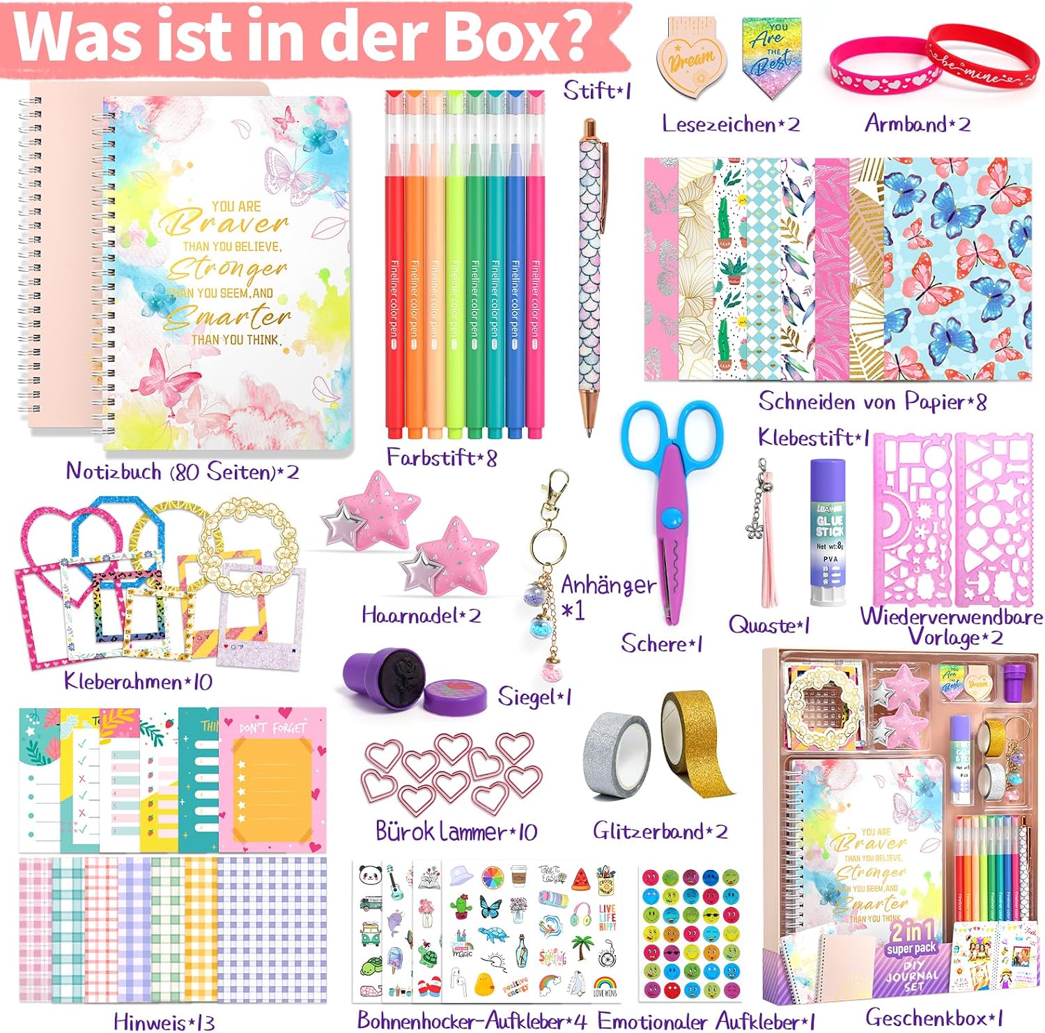 Detalle 2 de Mega Tagebuch Set 2er Pack 80 Blatt