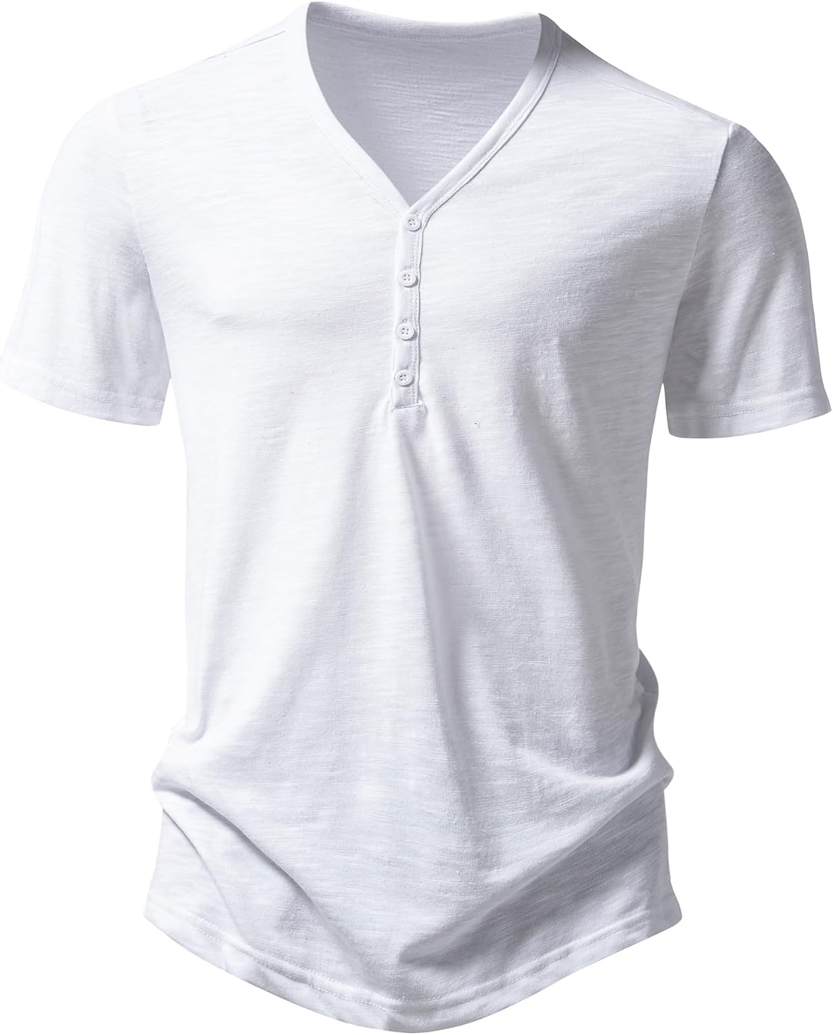 Detalle de Henley Hemd Slim Fit mit 4 Knöpfen