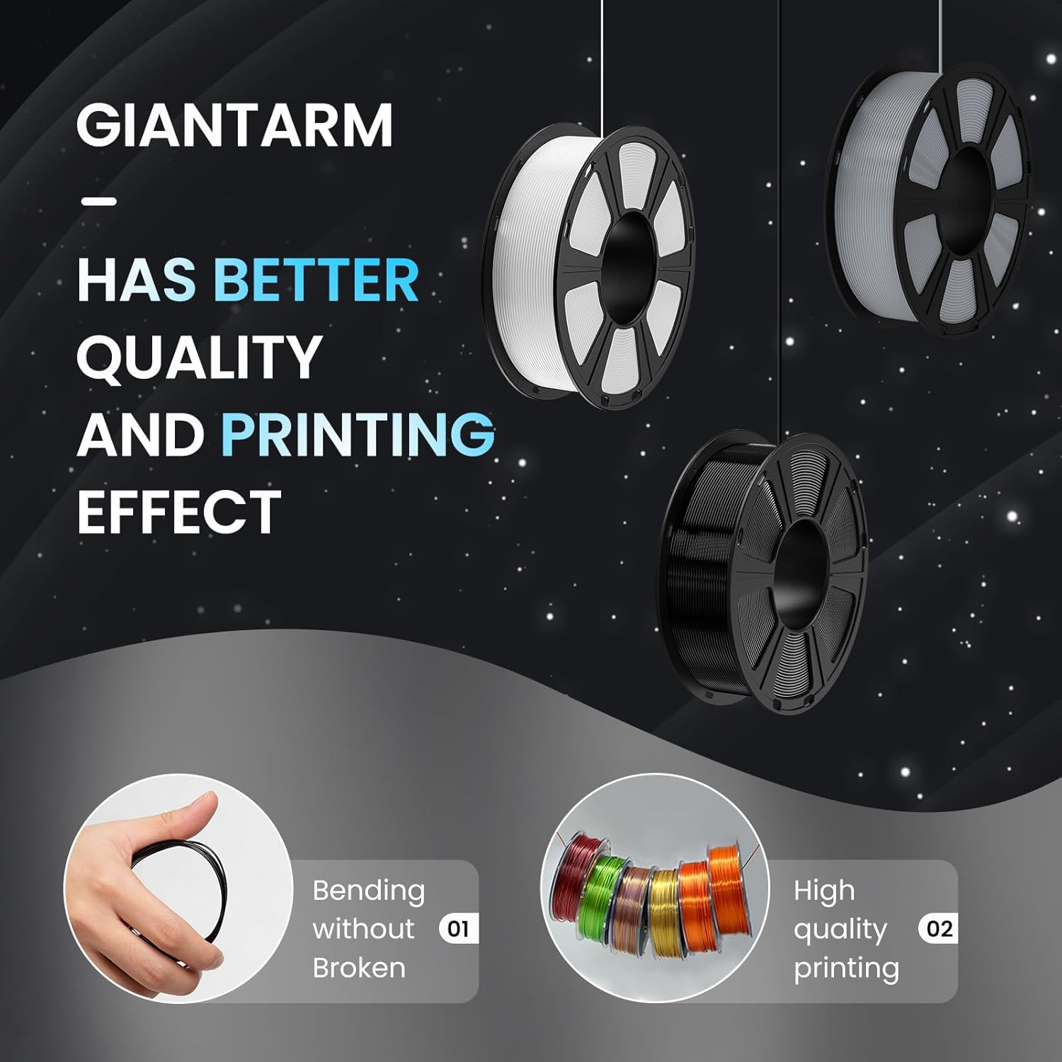 Thumbnail 3 de GIANTARM PETG Filament 1,75 mm transparent – 1 kg Spool