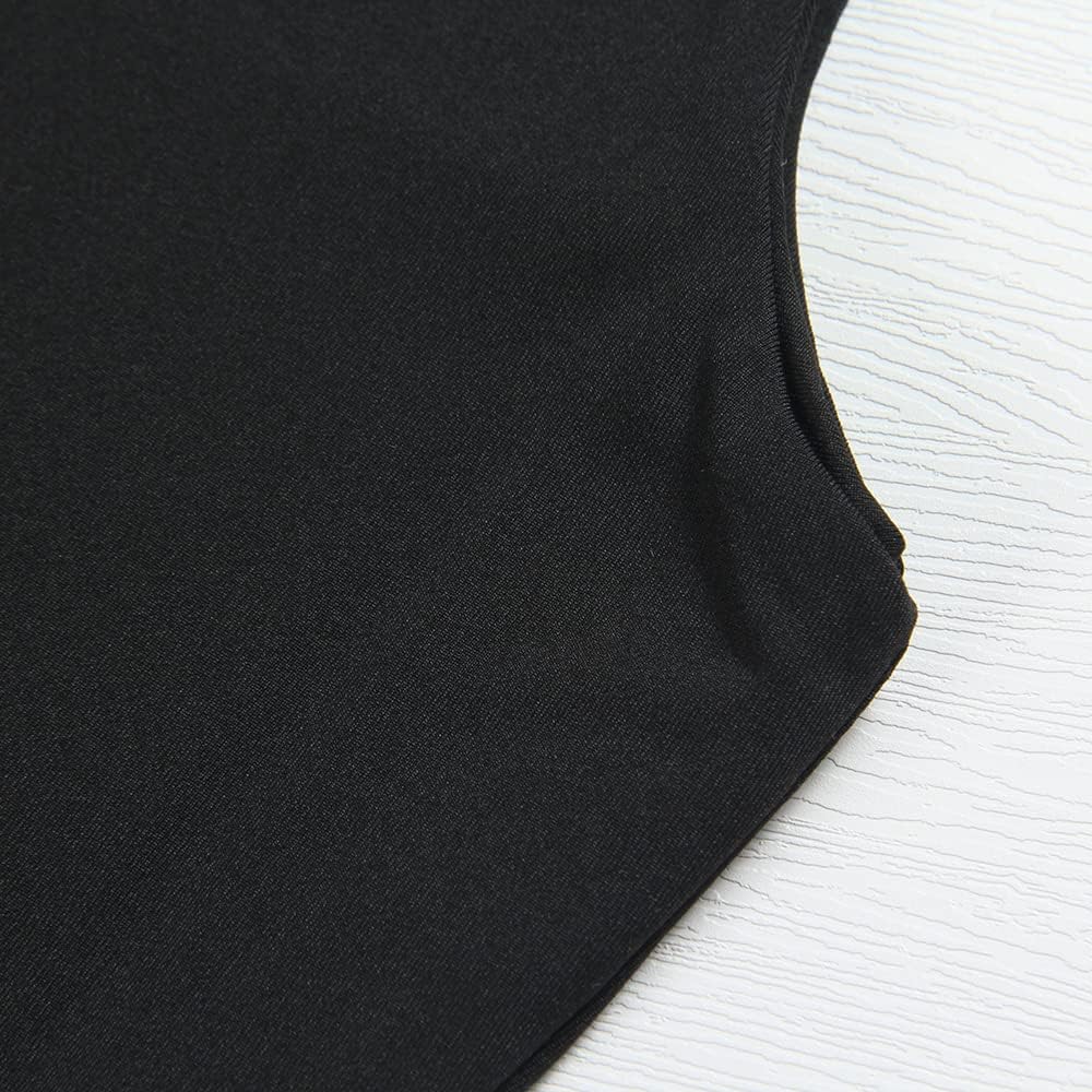 Detalle 2 de Artfish Women’s Double-Layer Strappy Tank Crop Top (Square Neck, Sleeveless)