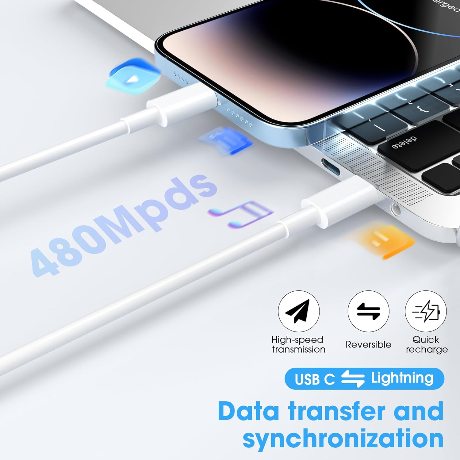 Detalle 2 de Apple USB‑C to Lightning 2‑pack (1m & 2m)