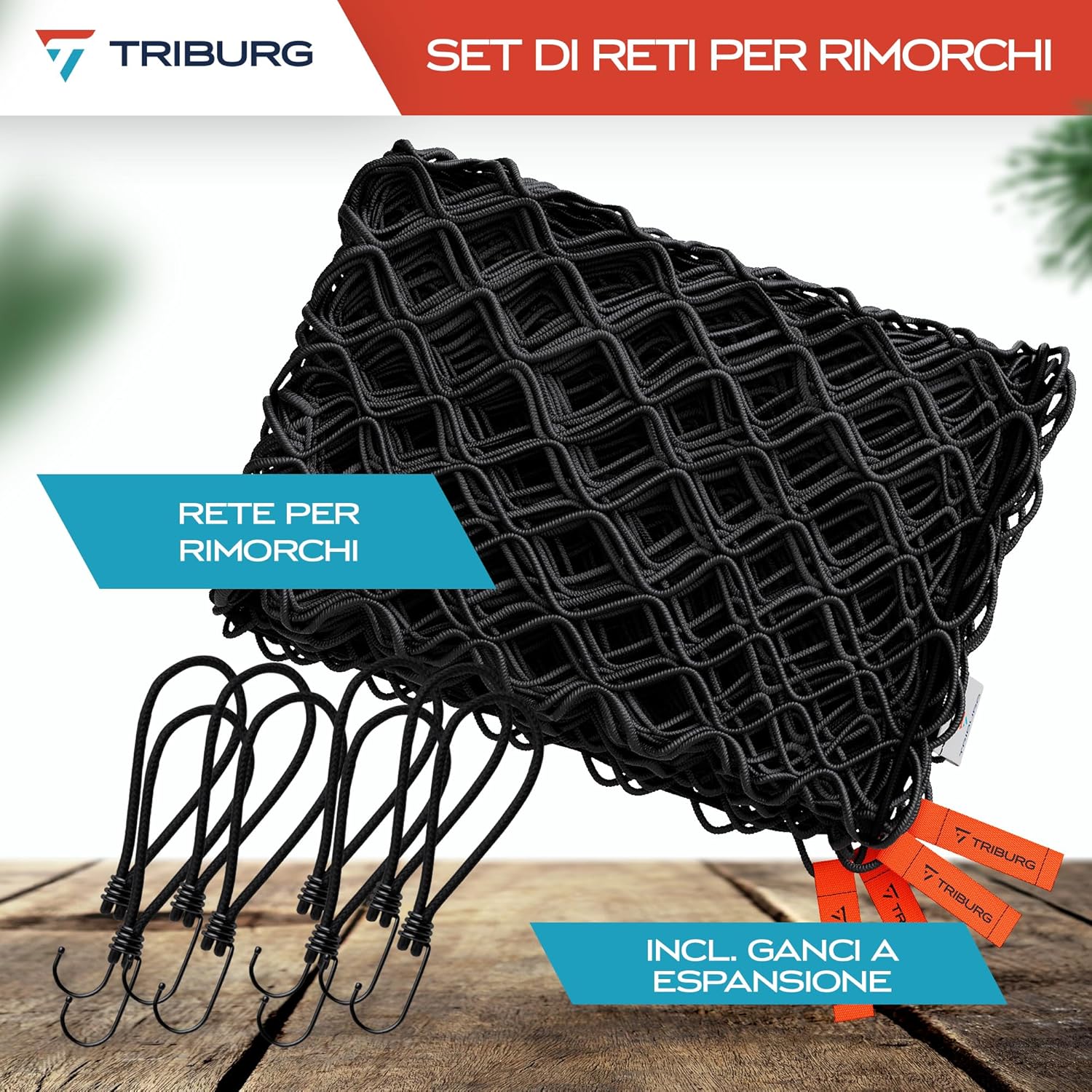 Thumbnail 6 de Rete per rimorchi TRIBURG espandibile da 1x2 a 2x3 m con 8 ganci di espansione e tenditori in gomma