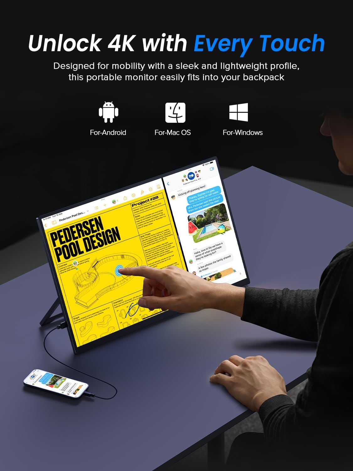 Detalle 2 de UPERFECT Portable Monitor 15.6-Inch