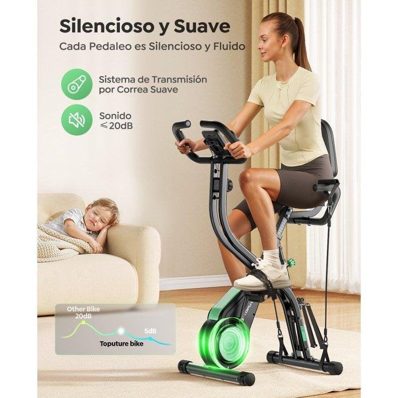 Detalle de Bicicleta Estática Plegable Toputure 5 en 1 con App y 16 Niveles de Resistencia