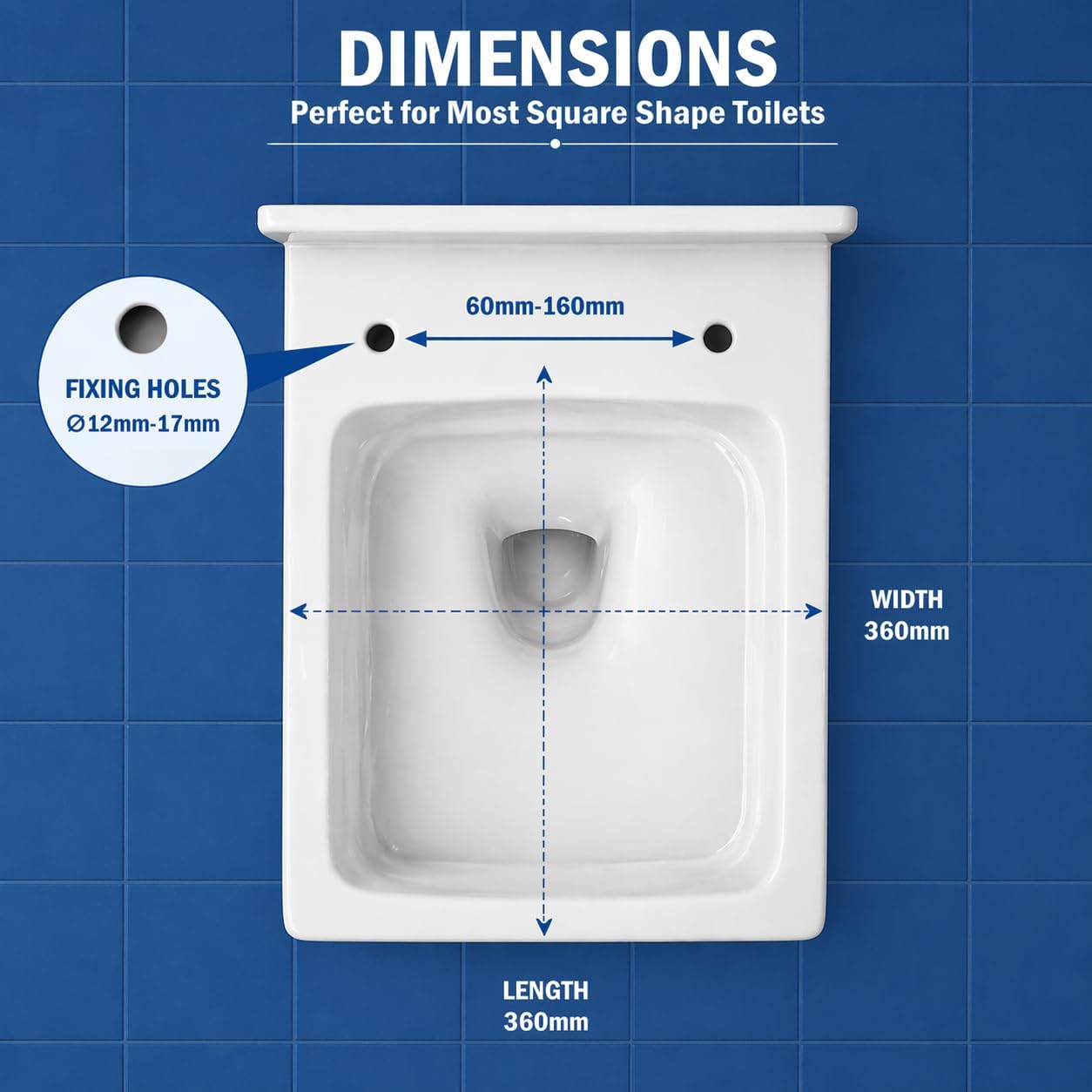 Thumbnail 1 de MASS DYNAMIC Square Toilet Seat with Soft-CClose, Quick Release & Top Fixing Hinges