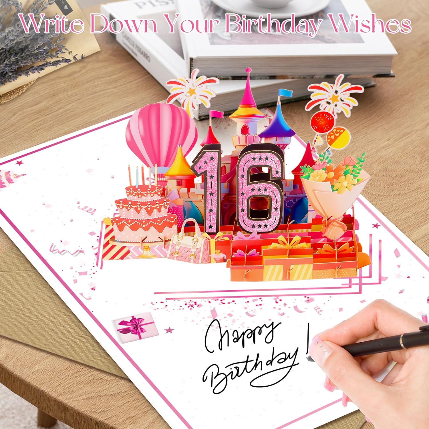 Detalle 1 de Awrmoo 16th birthday card, 3D pop up