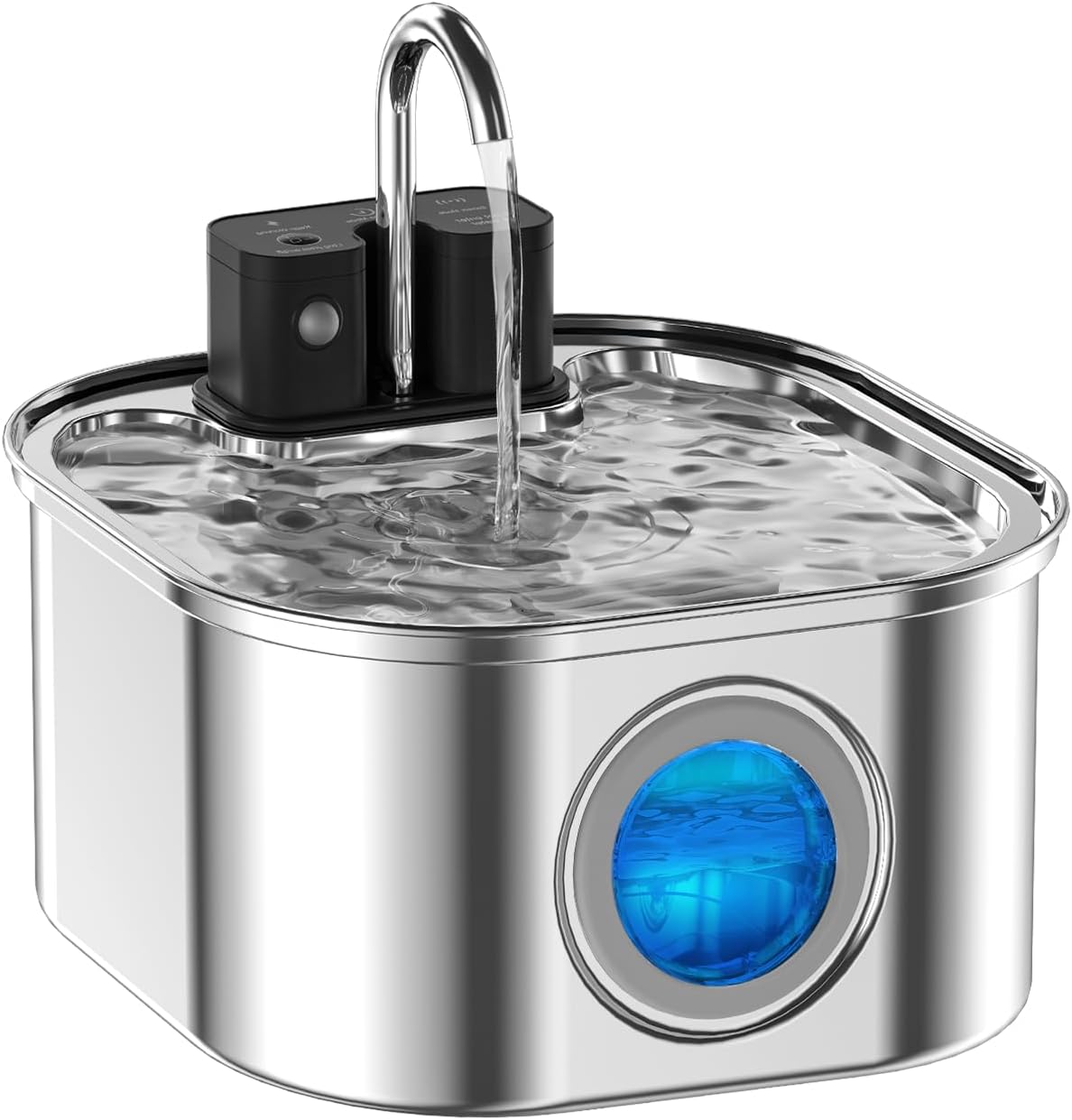 Detalle de NautyPaws 3.2L Fontana per Gatti Senza Fili con Batteria 4200mAh – Aspirazione Silenziosa e Rubinetto Integrato