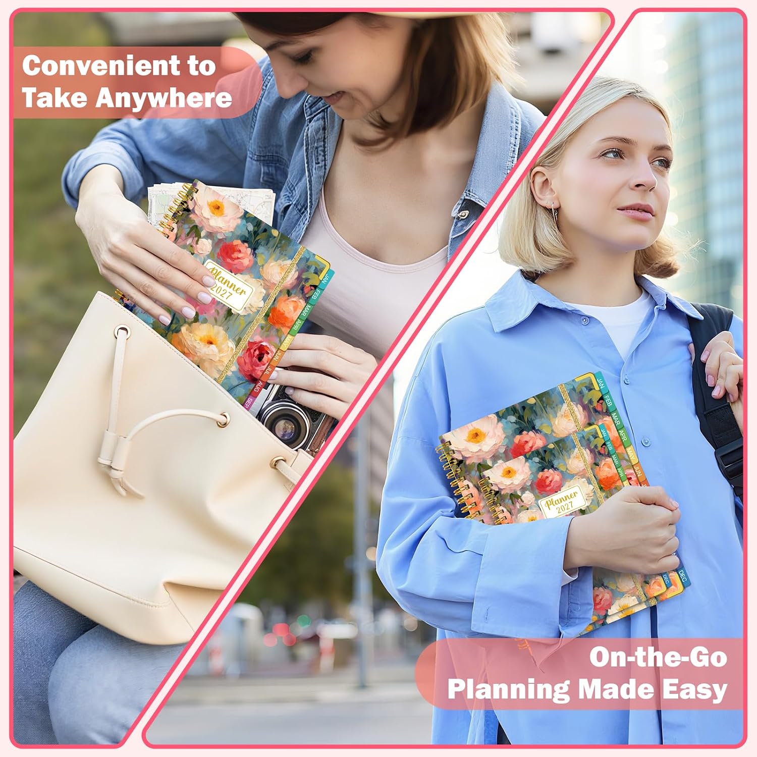 Thumbnail 6 de OMEYA 2027 Weekly and Monthly Planner, 8.5 x 11 in, Floral Hardcover