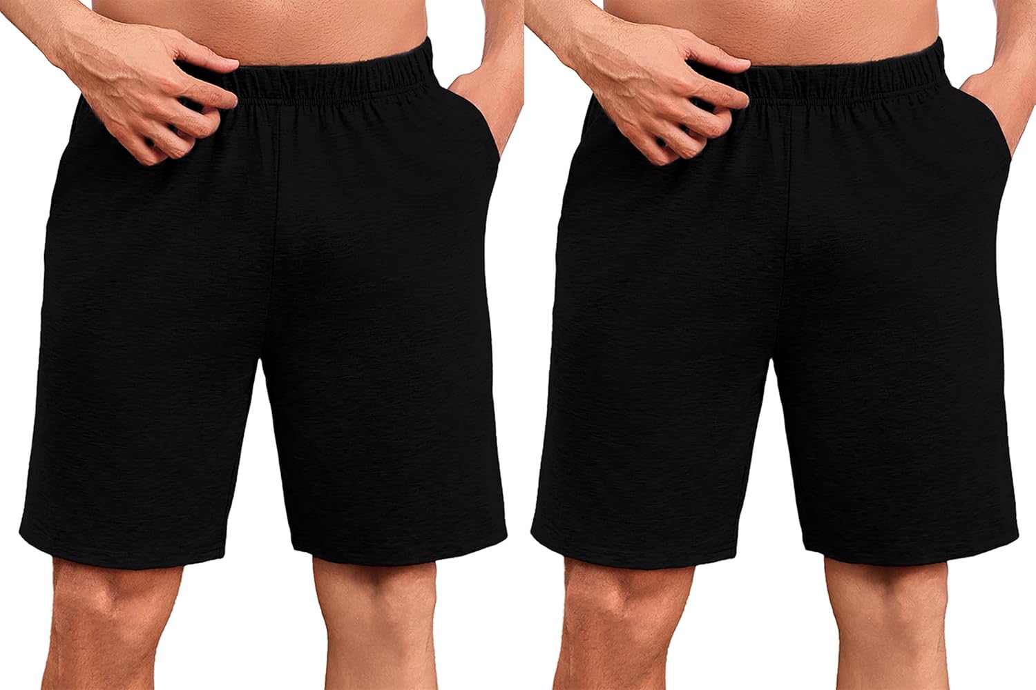 Detalle de Uniexcosm Herren Schlafanzughose kurz (Schlafshorts) aus Baumwoll-Mix mit Elasthan