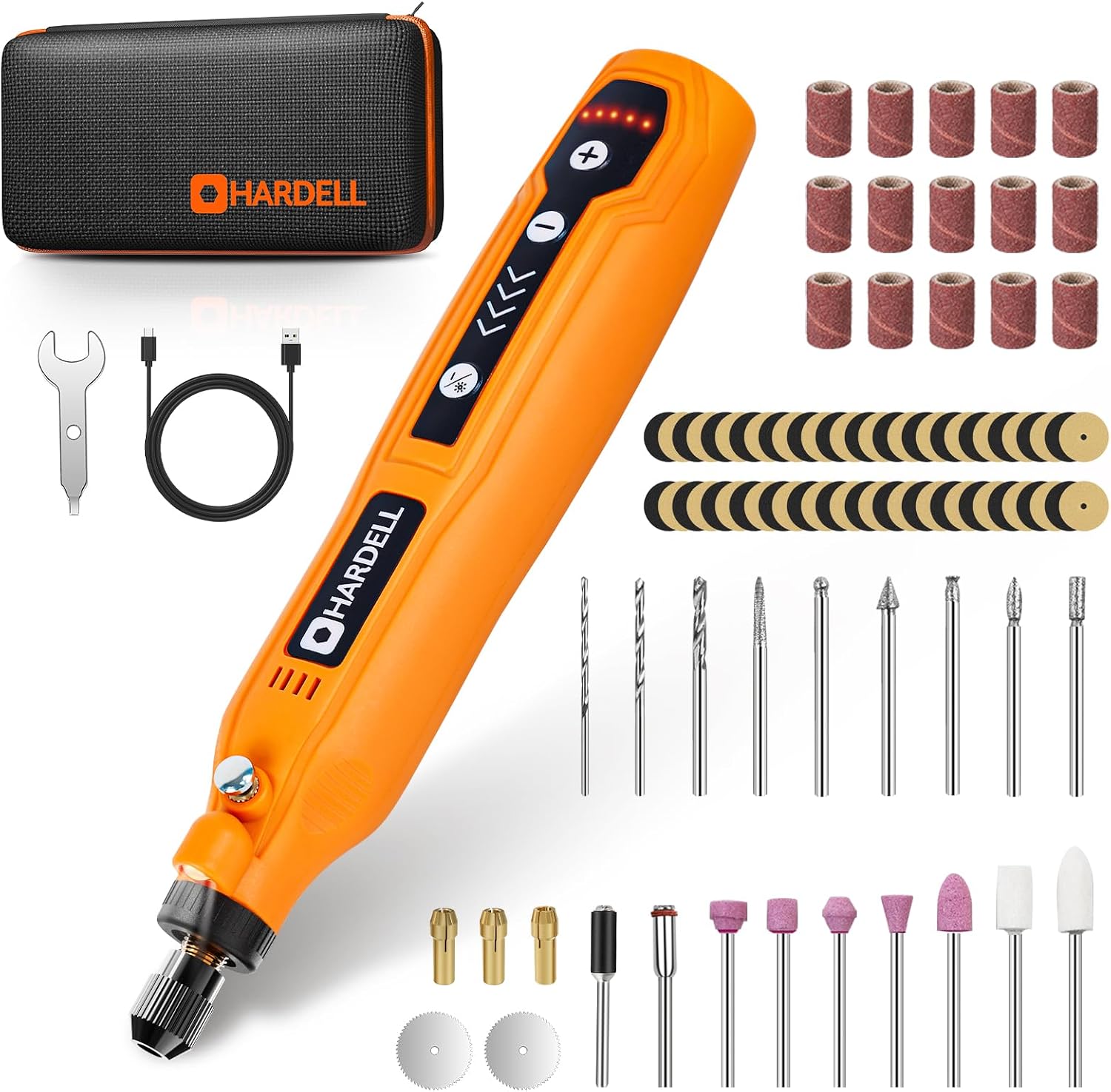 Detalle de HARDELL Cordless Rotary Tool, 69-Piece Kit