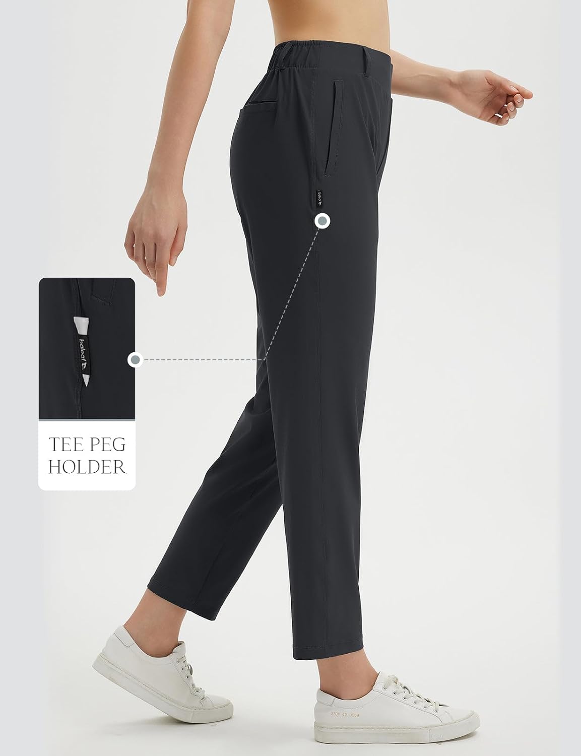 Detalle de baleaf Women's Golf Pants with Belt Loops: 4-Pocket, UPF 50+, Stretch Travel Dressy Casual Slacks