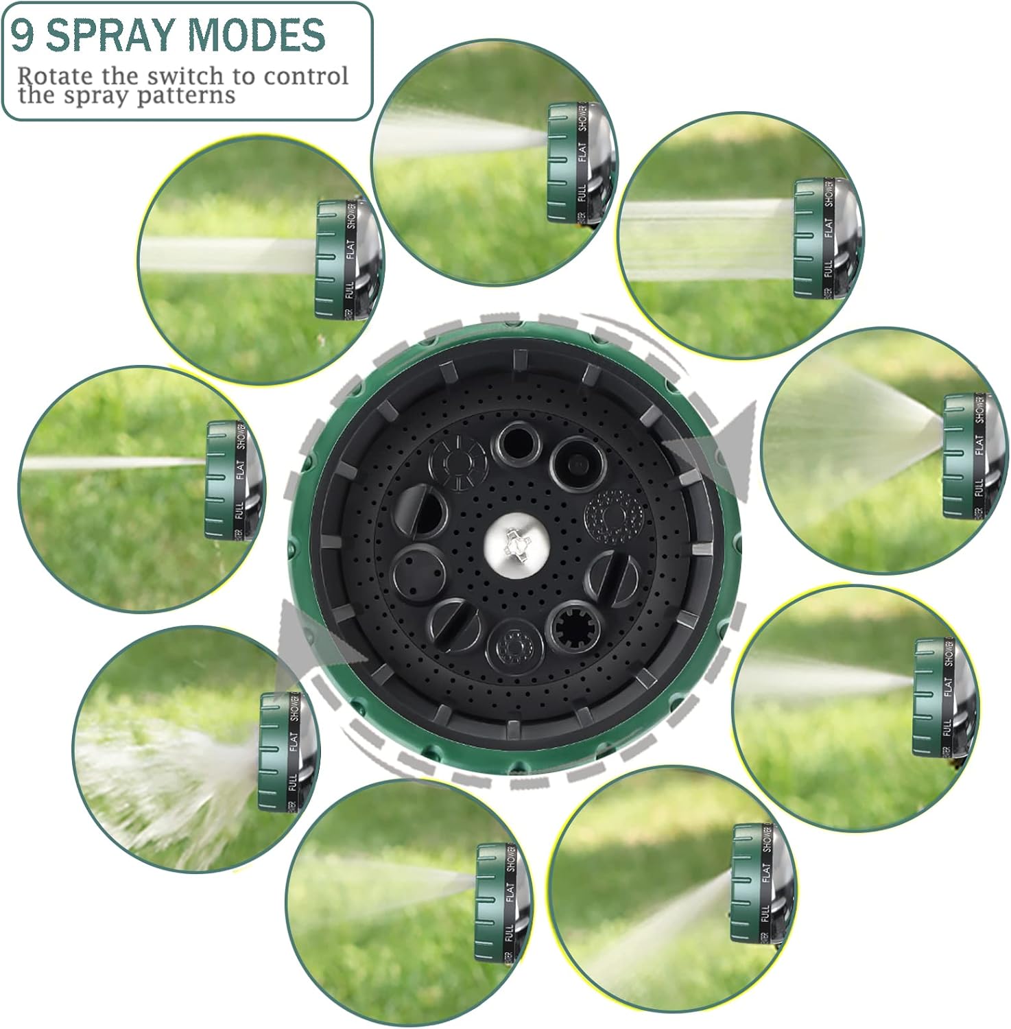 Thumbnail 2 de Metal Garden Hose Nozzle 9-pattern spray gun