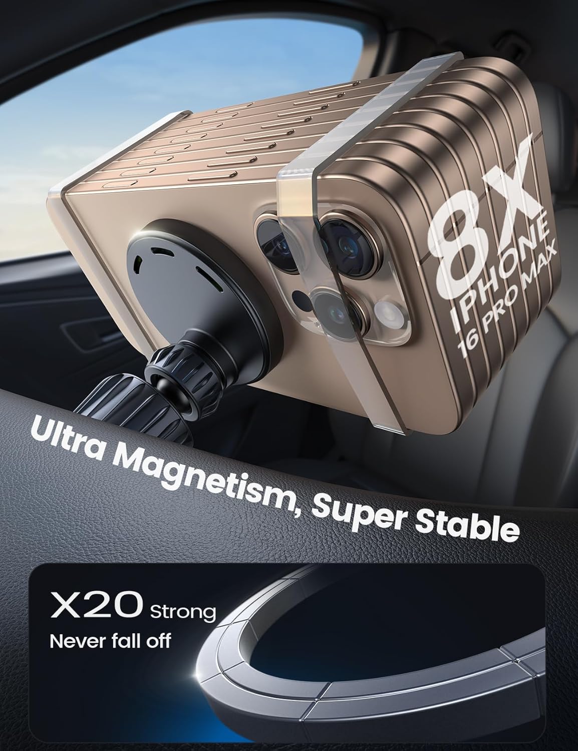 Thumbnail 4 de Lamicall 15W MagSafe Car Mount Charger for iPhone