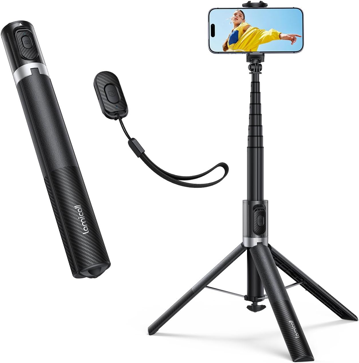 Detalle de Lamicall Phone Tripod & Selfie Stick 65 in