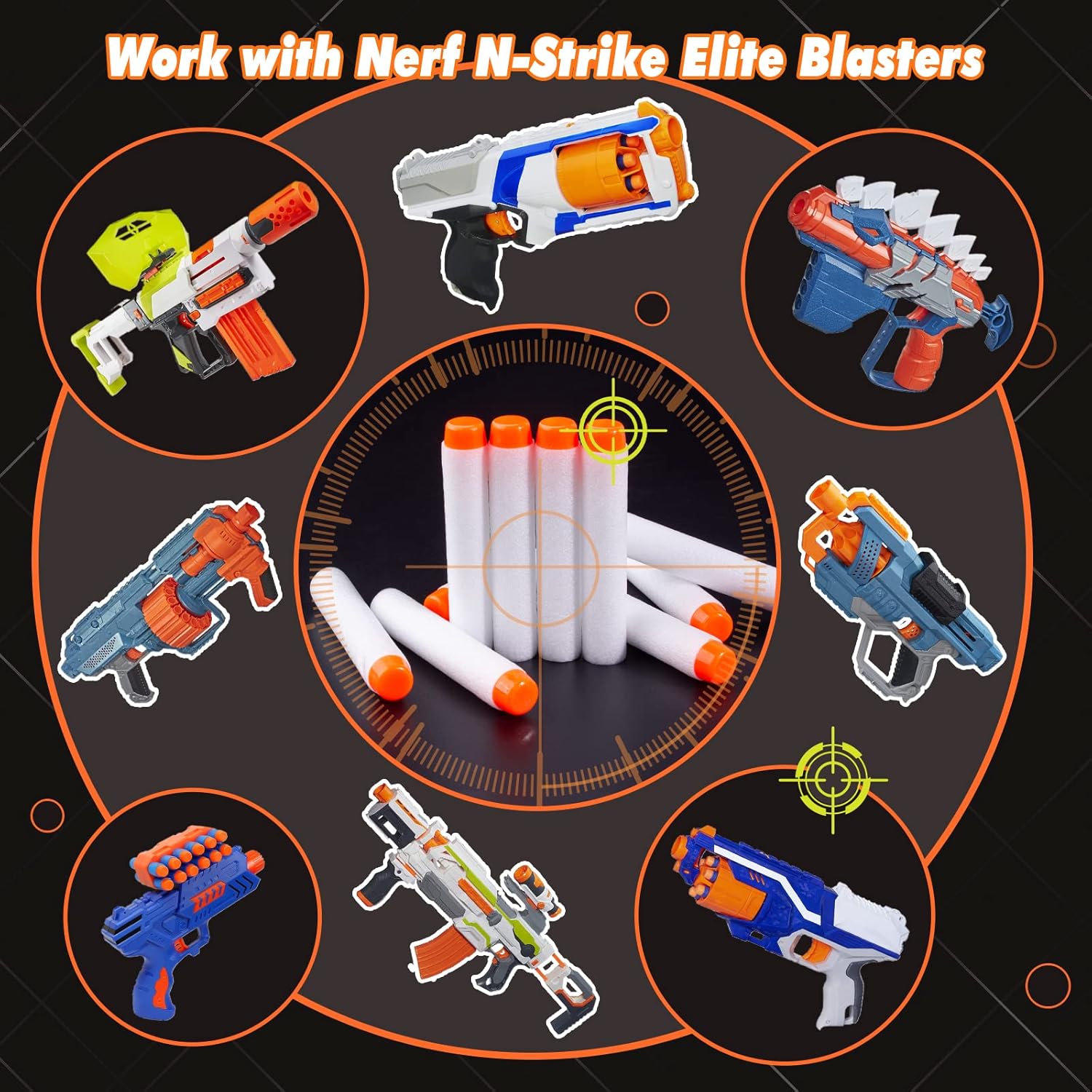 Detalle de AMOSTING 100 Stück weiße Pfeile kompatibel mit Nerf Elite 2.0 – Leuchten im Dunkeln