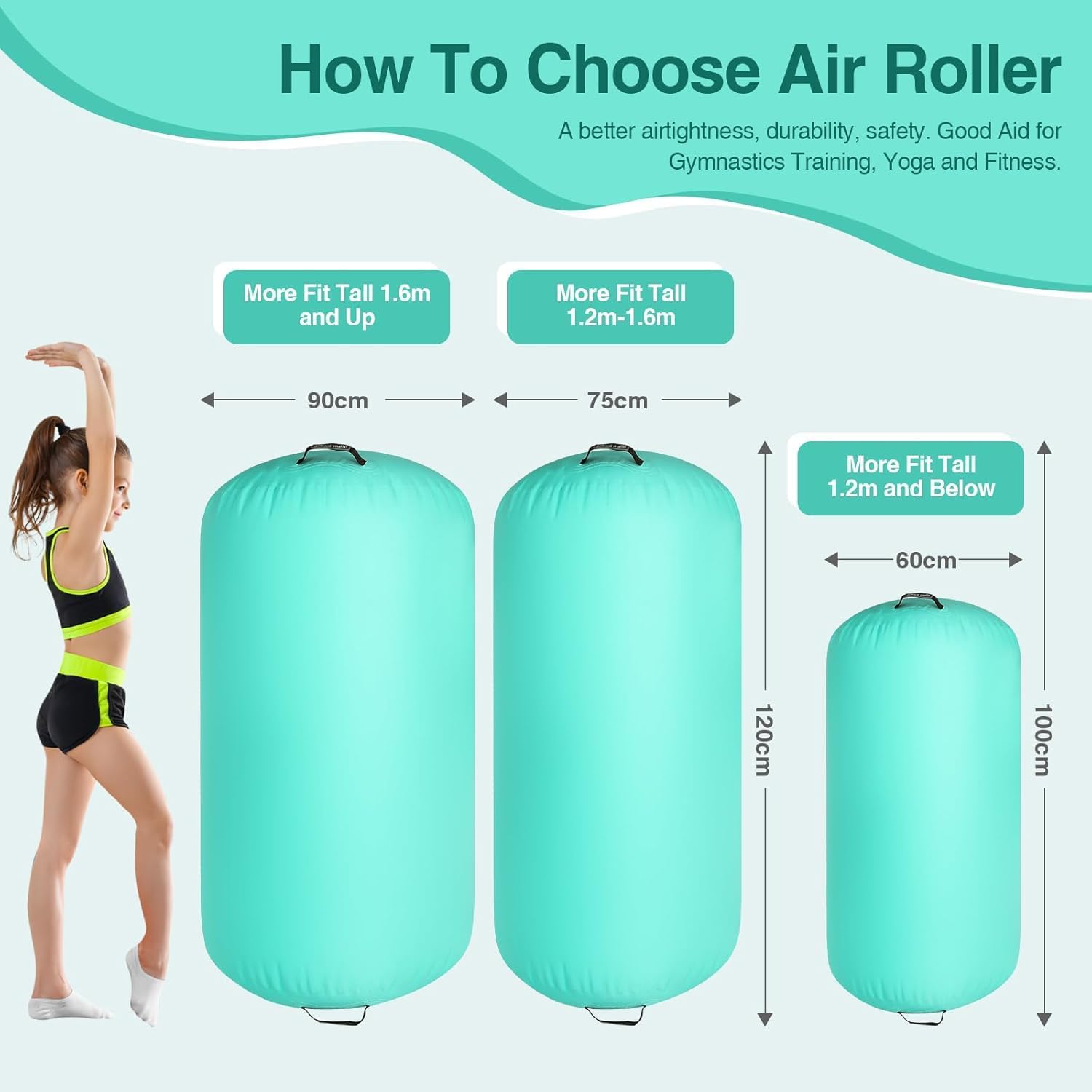 Thumbnail 1 de Airtrack Matte Aufblasbare Air Roll 100 cm Gymnastikrolle