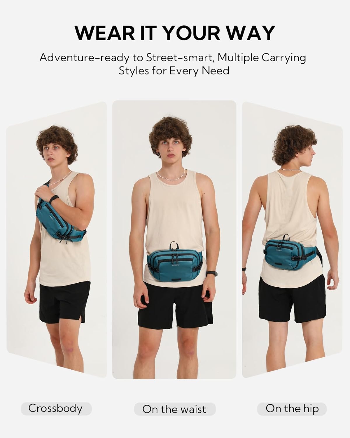 Thumbnail 2 de Waterfly 3L Large Bum Bag with RFID Blocking – 3L Waist Pack for Travel, Walking and Hiking