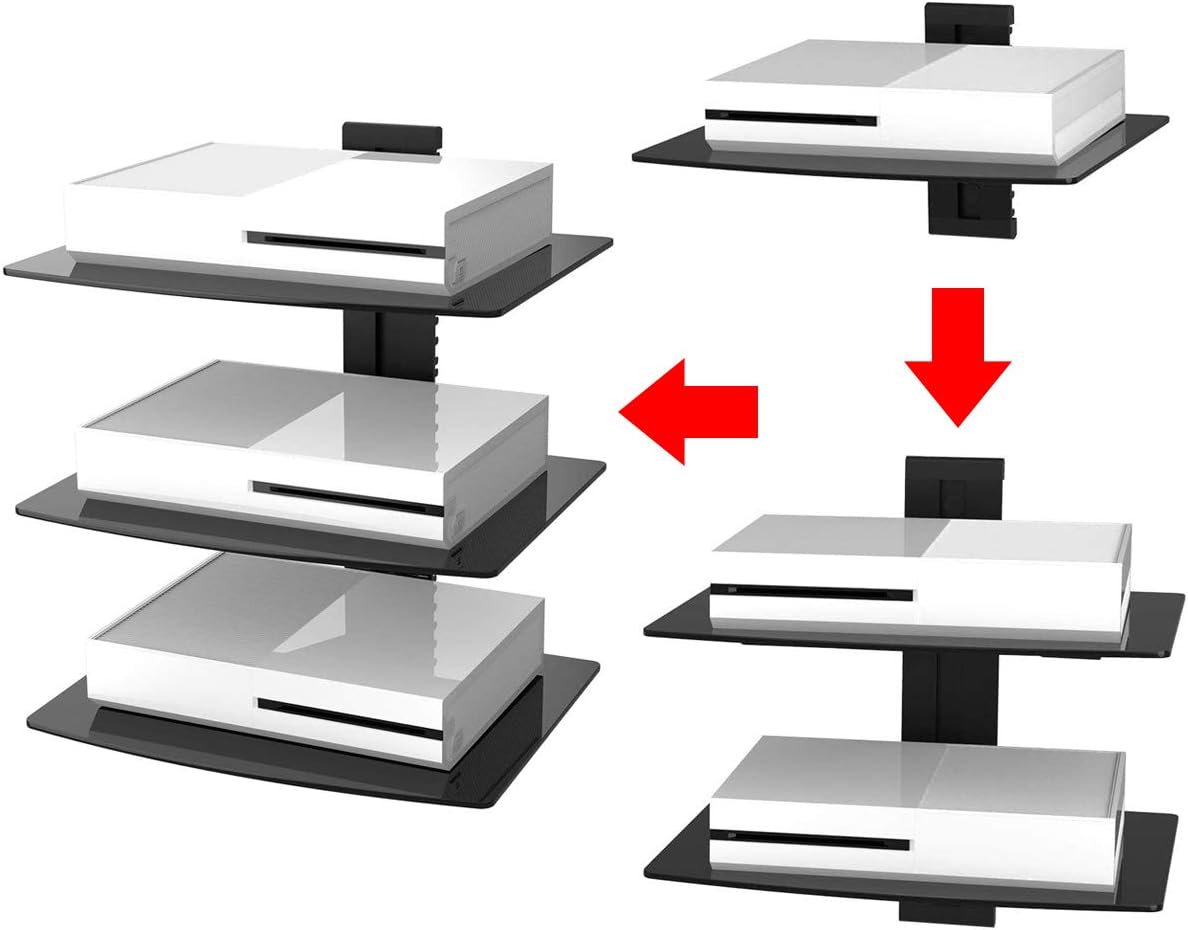 Thumbnail 3 de suptek CS303 3-Shelf Floating Wall Bracket with Tempered Glass for TV & AV Accessories
