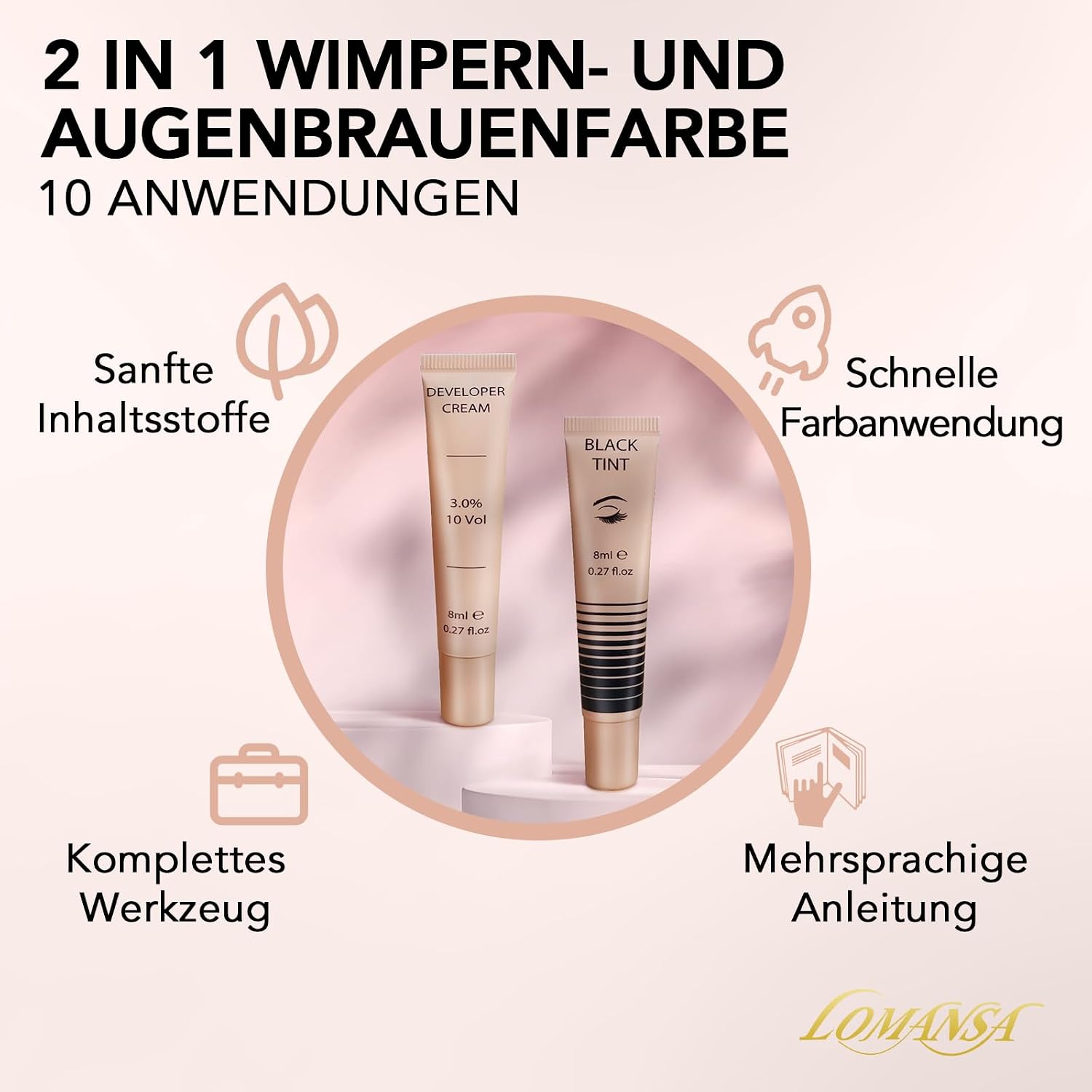 Thumbnail 4 de Lomansa Wimpernfarbe 10 Anwendungen 💄