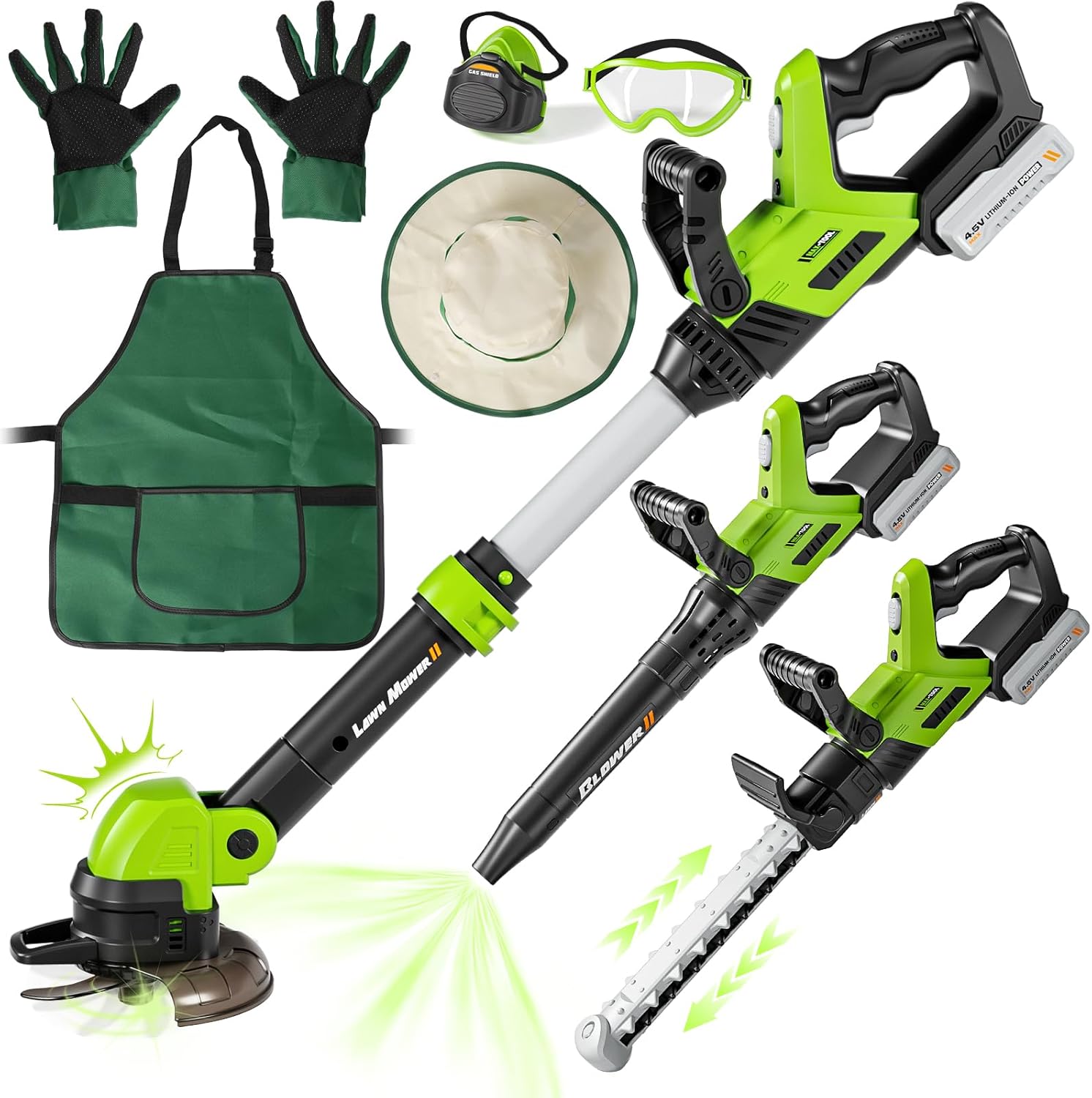 MUZREES UPGRADED Kids Tool Set (3-IN-1) Toddler Power Garden Tools with Sounds & Lights