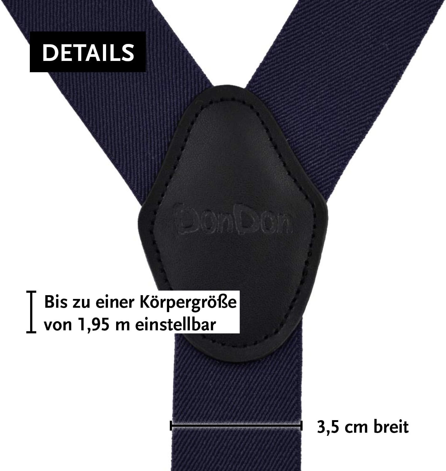 Detalle de DonDon Hosenträger Herren extra stark 3,5 cm