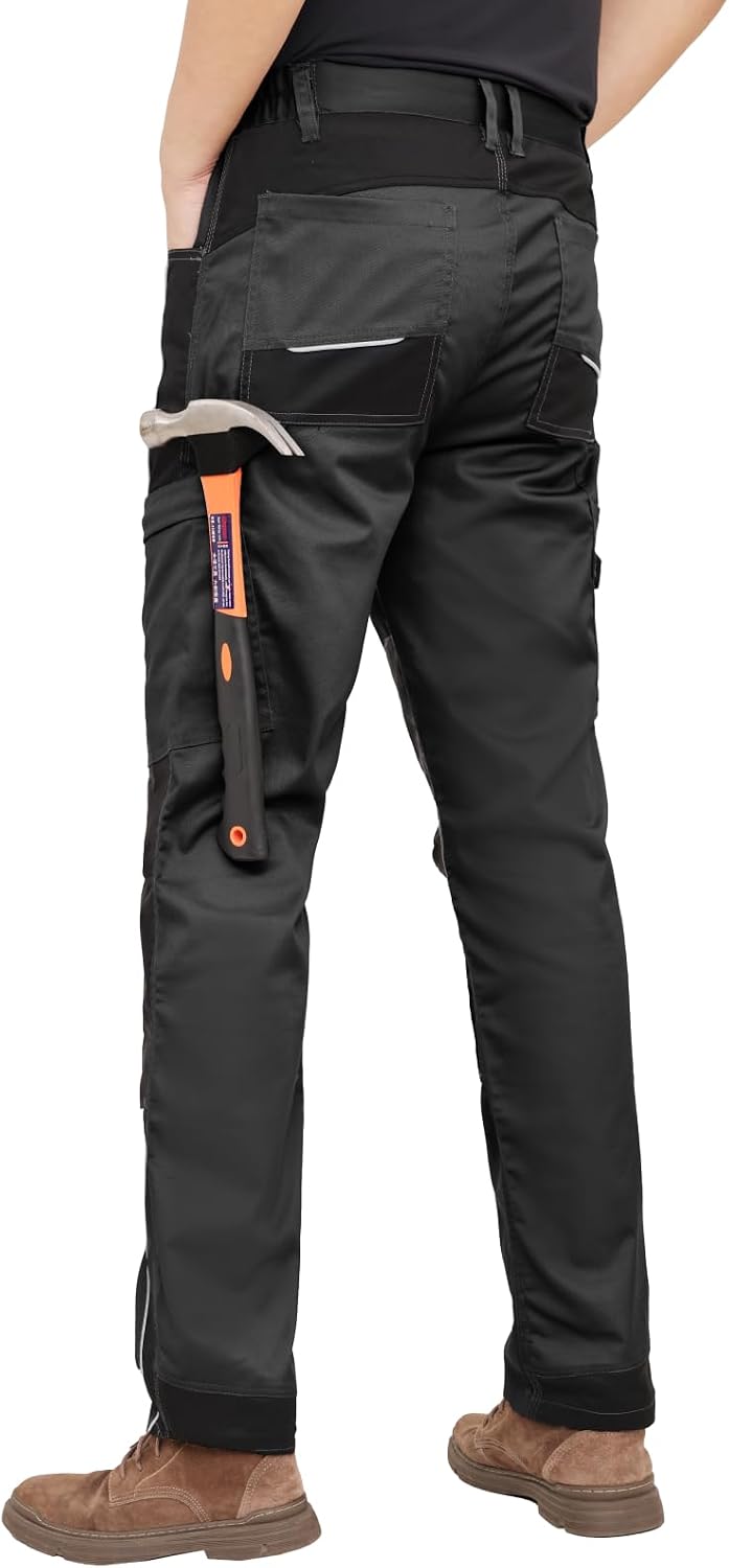 Detalle 2 de WORK IDEA Herren Stretch-Arbeitshose mit zahlreichen Taschen und Werkzeugtaschen – robust, flexibel und praktisch