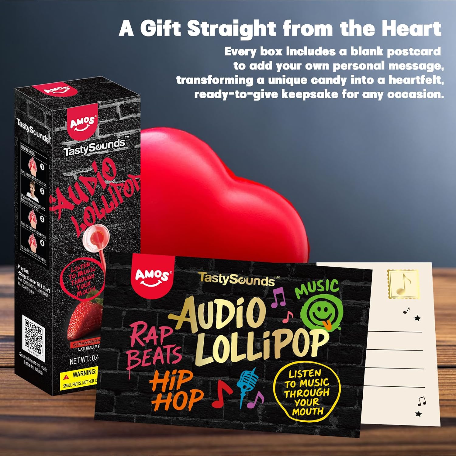 Thumbnail 6 de AMOS Musik-Lutscher Audio Lollipop 4er-Set (Erdbeere, Traube, Blaubeere, Zitrone) – zuckerfrei, glutenfrei, einzeln verpackt