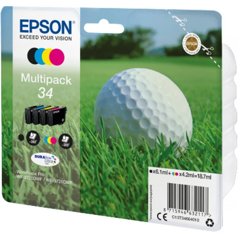 Detalle de Epson 34 Multipack para Workforce Pro: tinta DURABrite Ultra para documentos profesionales
