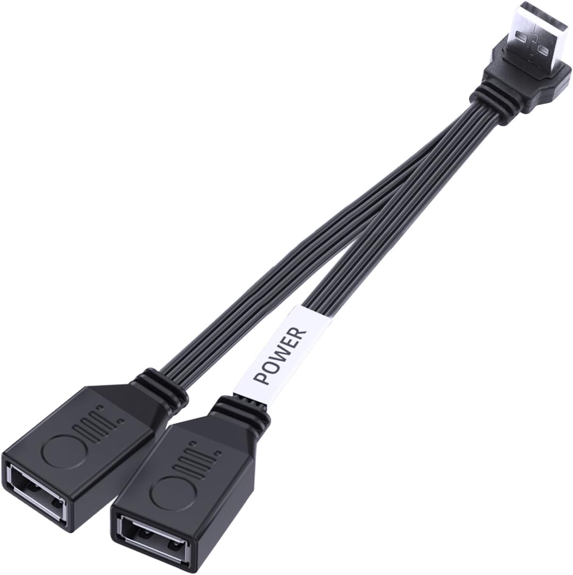 Detalle de LANMINGLEL Short 90° PD 65W USB 2.0 splitter cable 10 cm 🔌