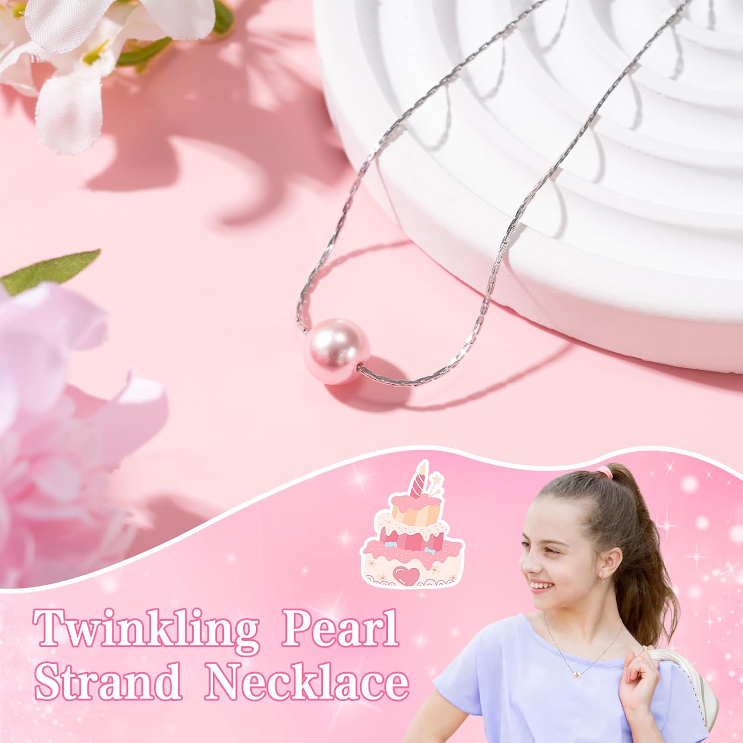 Thumbnail 3 de Frerdui 14th Birthday Gifts for Girls – Complete 14th Birthday Gift Set with Pearl Necklace, Glass Cup & Decorations