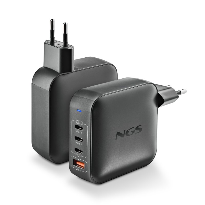 Detalle de Cargador de pared NGS BUD 165W: 4 puertos para carga rápida de varios dispositivos