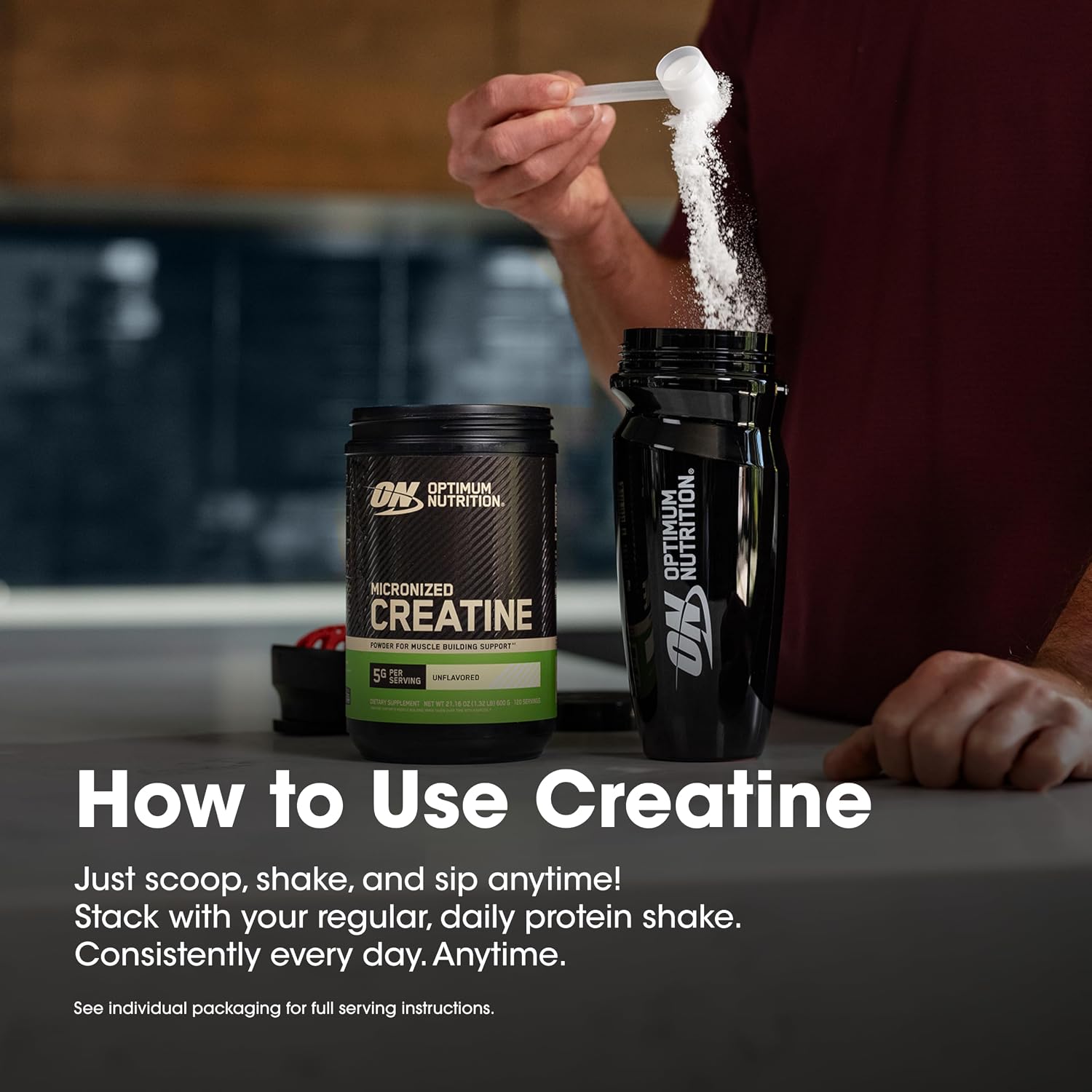 Thumbnail 6 de Optimum Nutrition Creatine Powder (5g per Serving, 60 Servings) – Unflavored Micronized Creatine Monohydrate