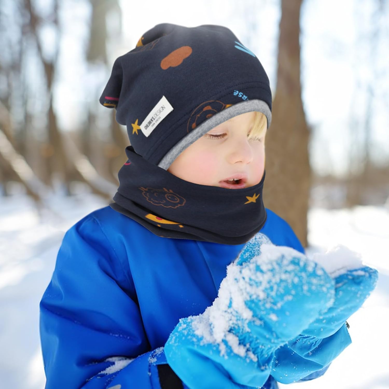 Thumbnail 4 de beifon Kinder Beanie Set mit 95% Baumwolle