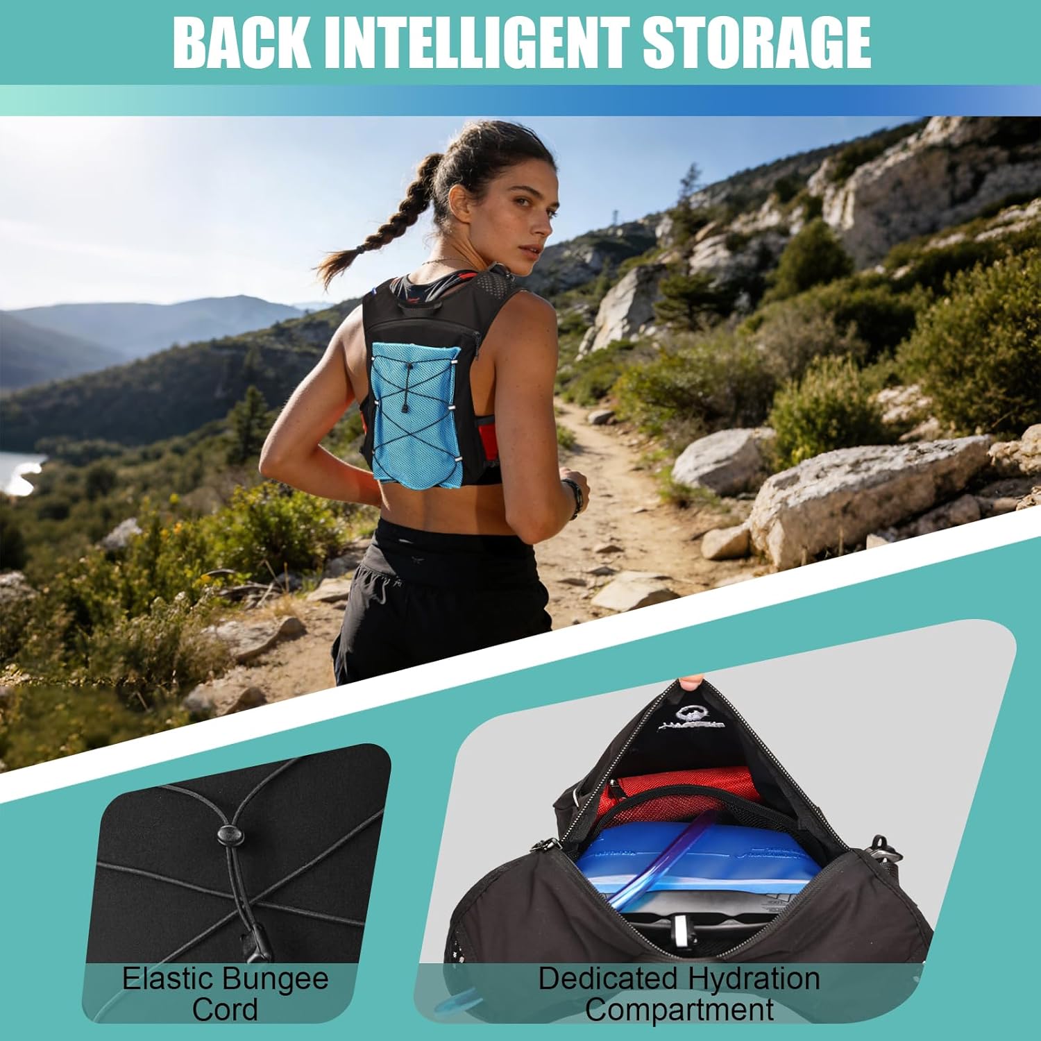 Detalle de ONETOALL Running Vest: Lightweight Hydration Vest for Women and Men