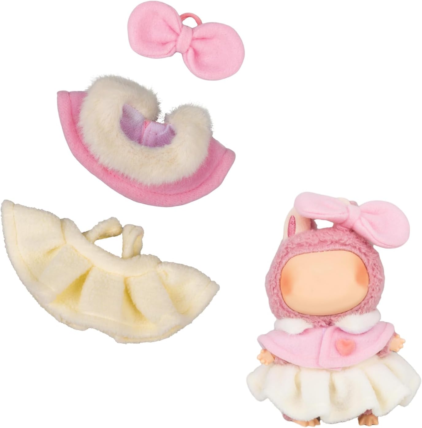 Verdelume Puppenkleidung 17 cm Rosa Kapuzen-Outfit